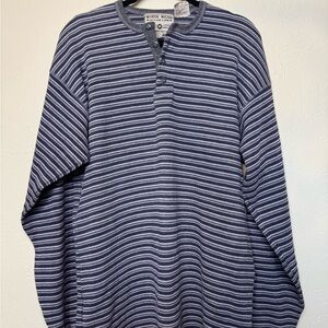 Blue and Purple Striped Henley Shirt